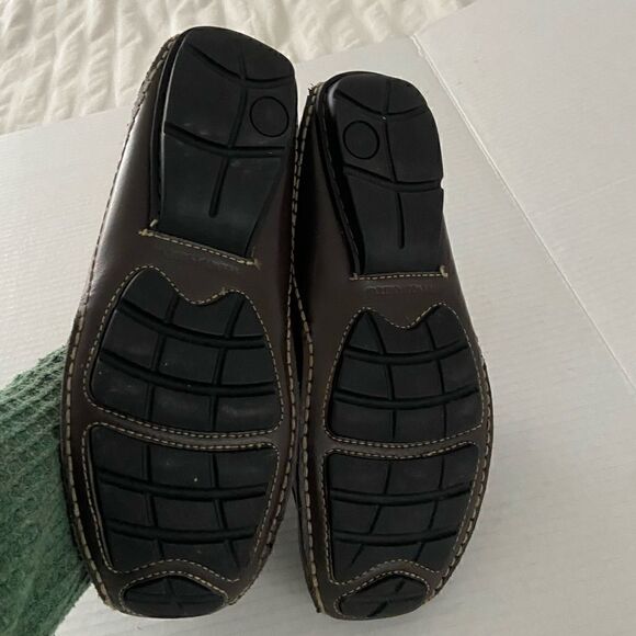 Franco Fortini Men 9.5 Max Brown Distressed Leather Driver Slip-on Loafers - Picture 5 of 13